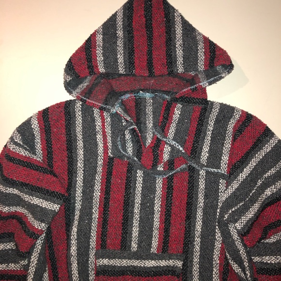 Baja Hoodie Brand Unknown Mens Size Large Red Grey Black - Picture 4 of 9